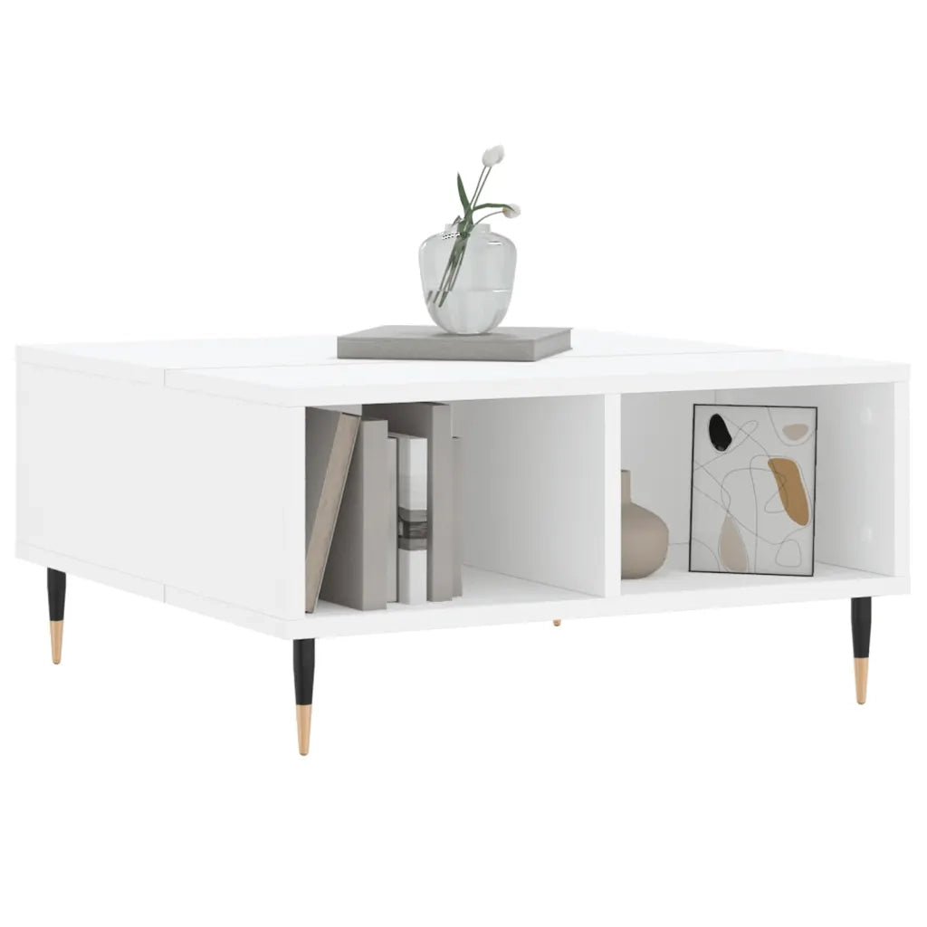 Tavolino da salotto | Tavolino da caff¨¨ | Tavolino da Soggiorno Bianco 60x60x30 cm in Legno Multistrato