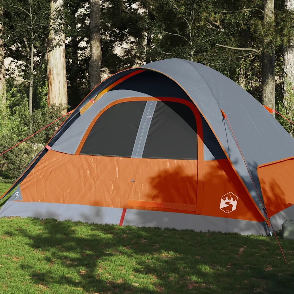 Tenda Familiare a Cupola 6 Persone-Tenda da campeggio Arancione Impermeabile 706098