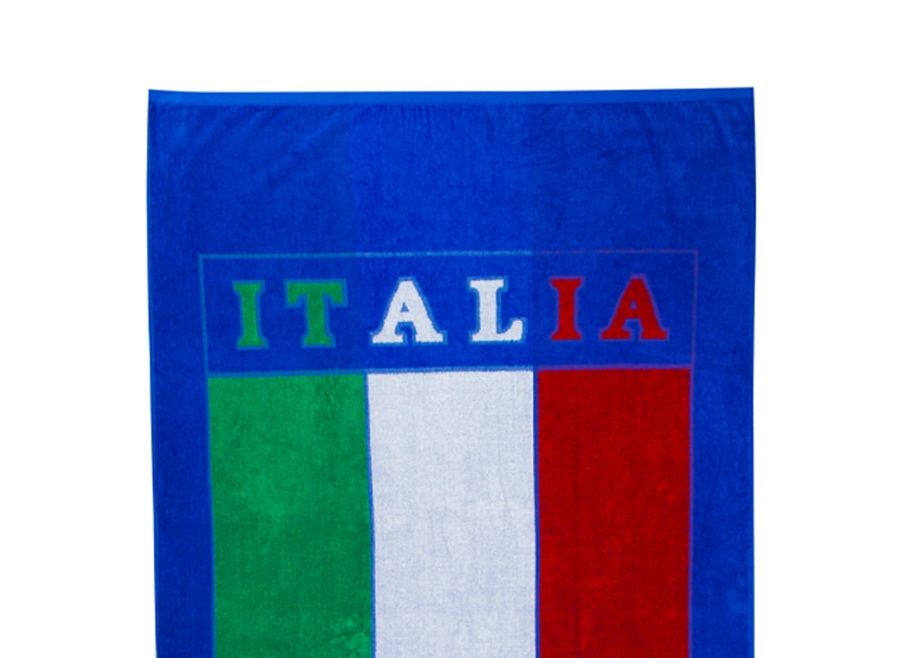 Telo Mare Jacquard In Spugna Asciugamano Da Spiaggia Disegno Italia Scudetto