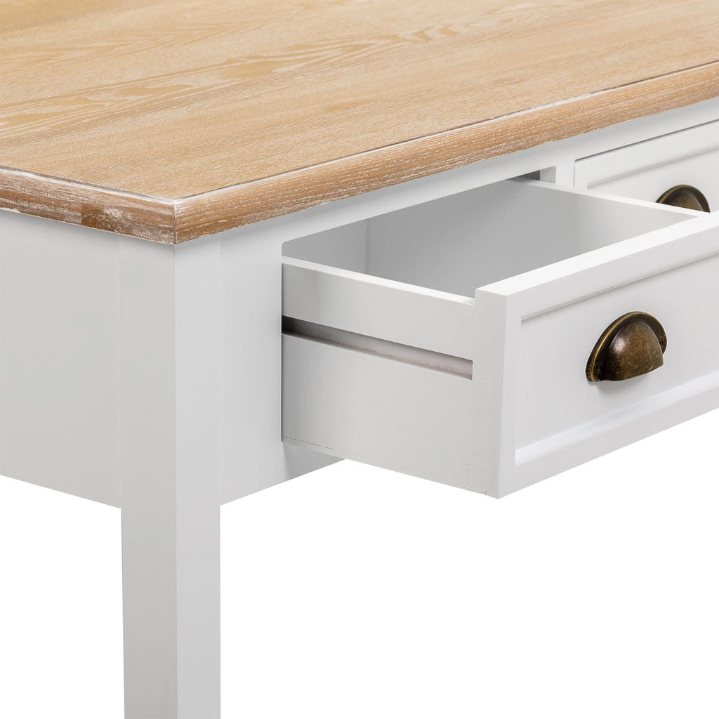 Tavolino daSalotto inLegnoBianco a 2Cassetti 80x80x50h