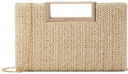 Borsa da Sera per Donna con Tessuto di Lino, Modello Clutch, Ideale per Matrimoni e Vacanze Estive