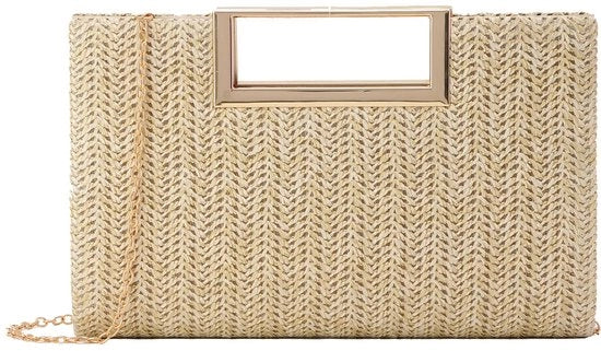 Borsa da Sera per Donna con Tessuto di Lino, Modello Clutch, Ideale per Matrimoni e Vacanze Estive