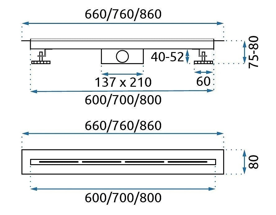Canalina Di Scarico Rea Filo Nickel Brush 80