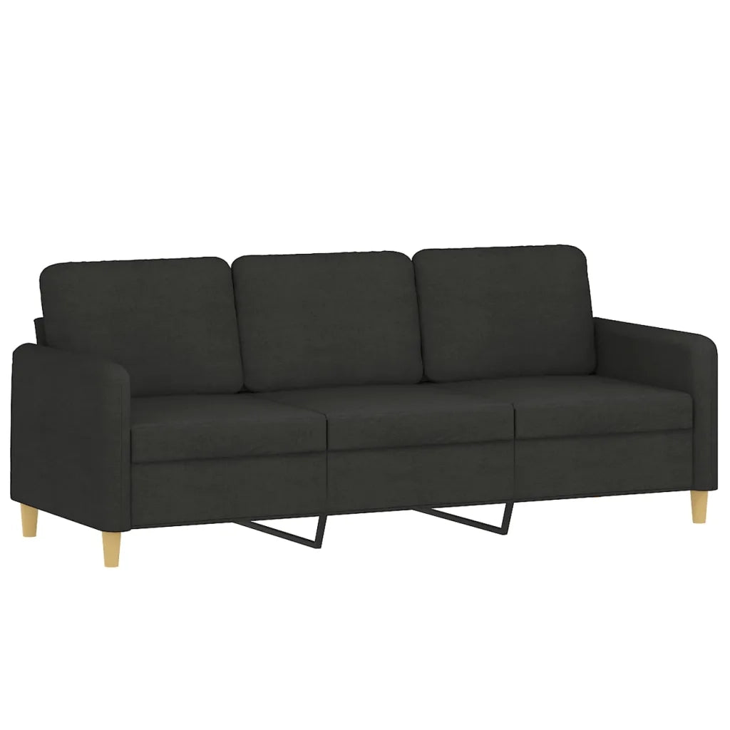 Set Divani 4 pz con Cuscini Nero in Tessuto 3202082