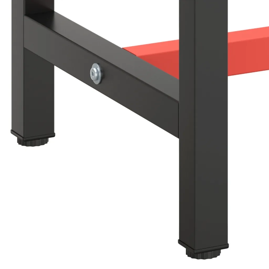 Telaio Banco da Lavoro Nero e Rosso Opaco 190x50x79 cm Metallo CFW9820452