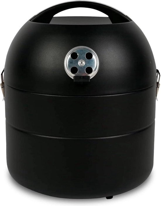 Griglia a carbone portatile - Griglia da tavolo compatta con sistema di ventilazione - Griglia in acciaio Ø 29 cm - Dimensioni Ø 345 x 428 cm
