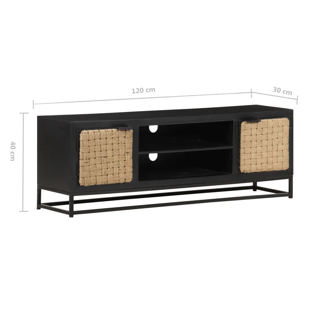 Mobile Porta TV 120x30x40 cm in Legno Massello di Mango 323496