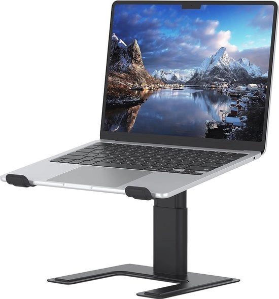 Stand per Laptop Ergonomico Regolabile in Altezza - Supporto per Notebook da 10 a 17,3 Pollici - Nero