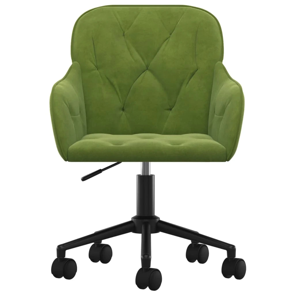 Sedia girevole da ufficio/studio velluto verde chiaro 02_0024184