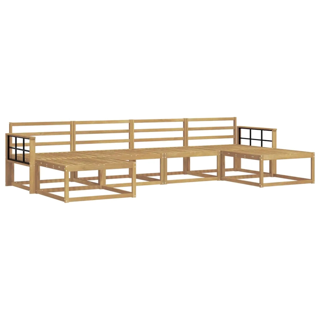 Set di divani da esterno 6 pcs Bianco Legno di Acacia Massello 3386838