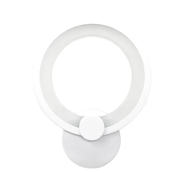 APPLIQUE ANELLO IN VETRO DA PARETE LUCE BIANCA LAMPADA LED INTERNO 9W Luce Naturale 4000k