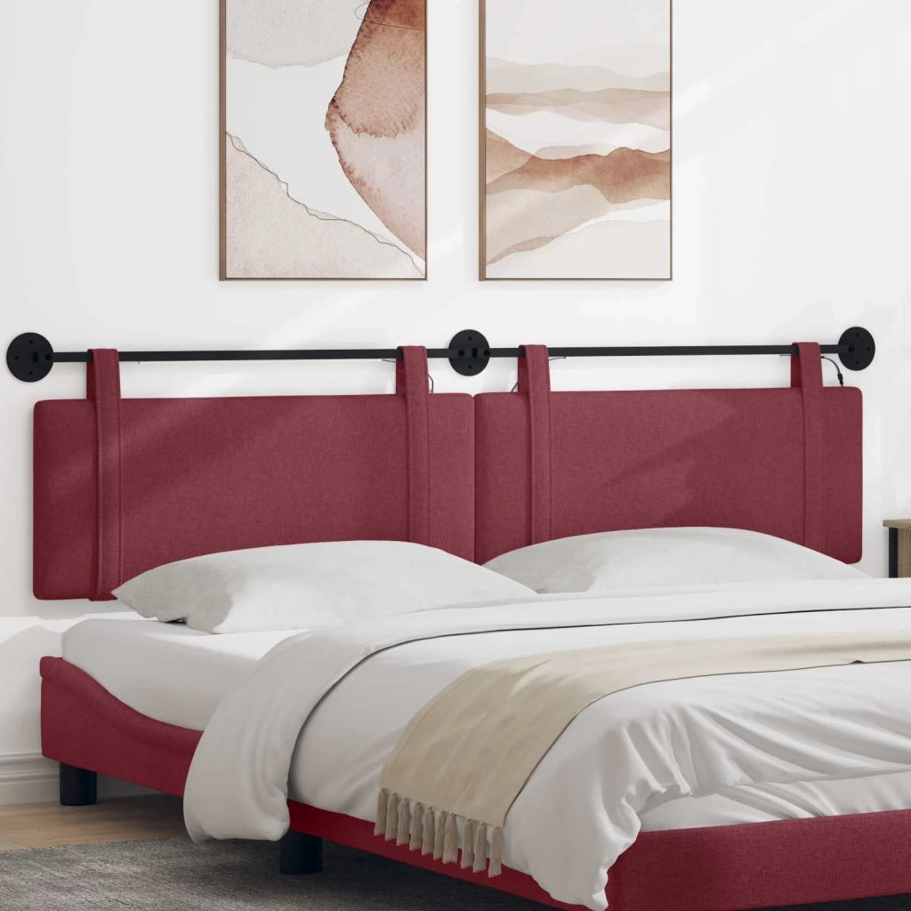 Testiera sospesa Con luce LED Rosso Vino Tessuto 3424030