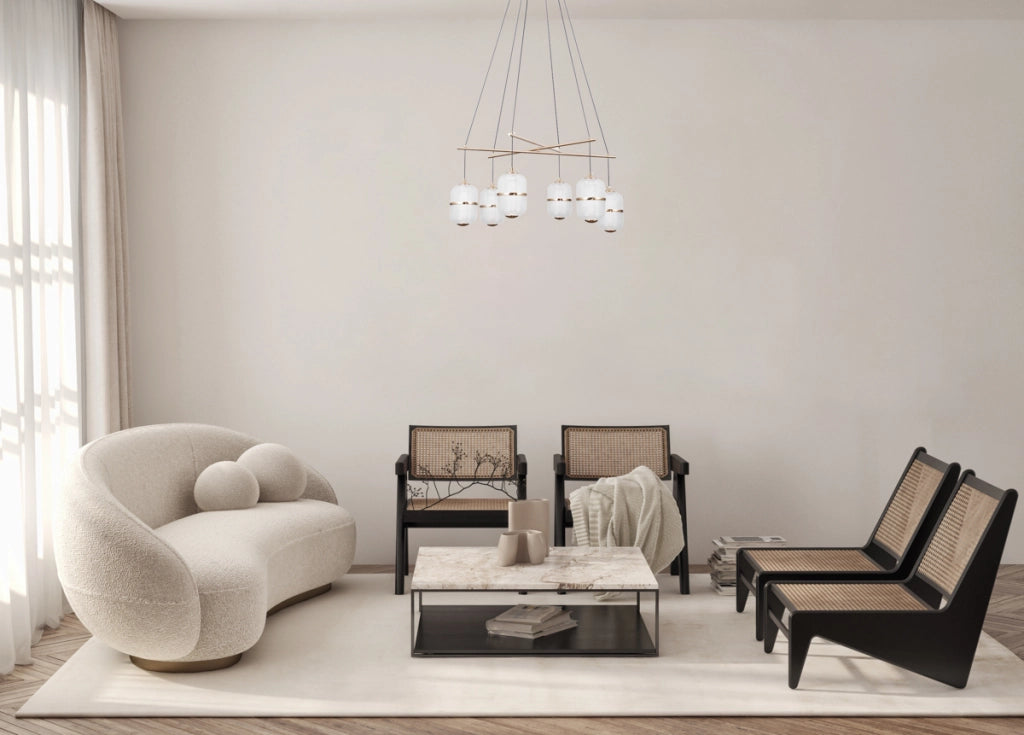 Sospensione tonda Alani Italux nera vetro LED 32W 6L