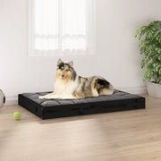 Cuccia per Cani Nera 91,5x64x9 cm in Legno Massello di Pino 820865