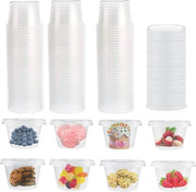 50 Confezioni di Contenitori Plastici BPA Liberi con Coperchi - Bacinelli da 200 ml Inerti per Salse e Dips