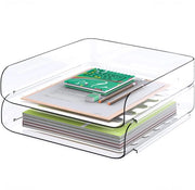 Accessori ufficio 2-in-1, cassetto per lettere A4, trasparente, PET, ripiegabile, organizzatore documenti, ufficio, tavolo archivi, scrivania