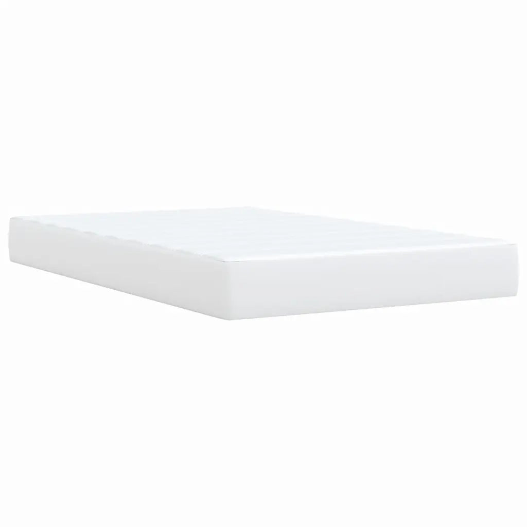 vidaXL Giroletto a Molle con Materasso Bianco 120x200 cm in Similpelle