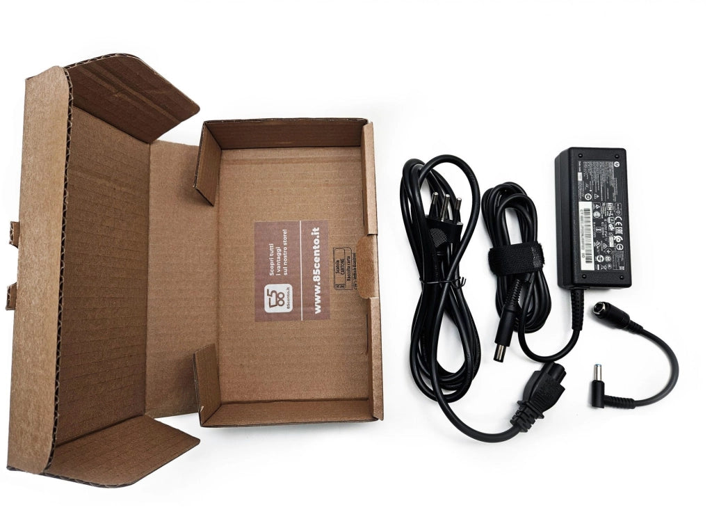 Alimentatore Originale HP per Notebook Laptop Tiny 65W 19,5 V 3,33A con cavo di alimentazione Italiano + Adattatore da 7,4x5mm a 4,5x3mm - EX DEMO