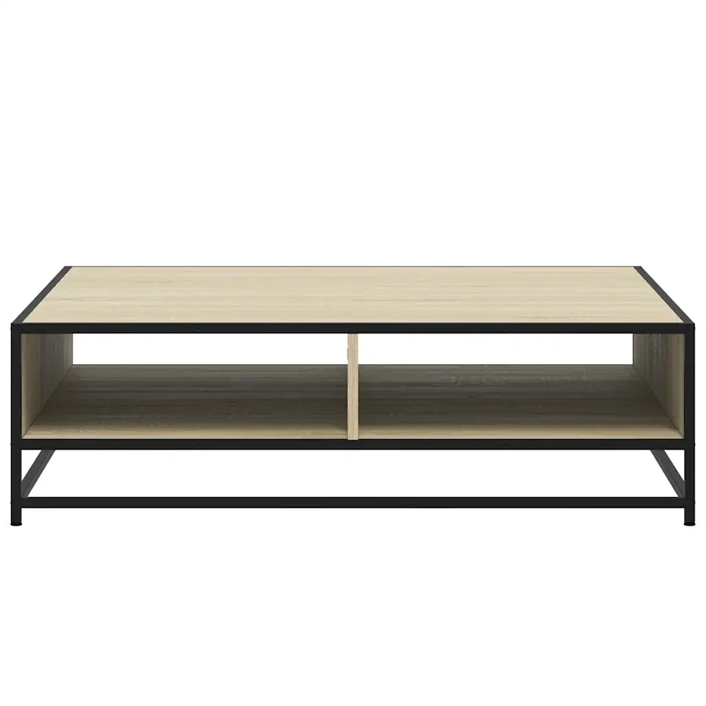 vidaXL Tavolino Rovere Sonoma 100x100x30 cm in Truciolato e Metallo