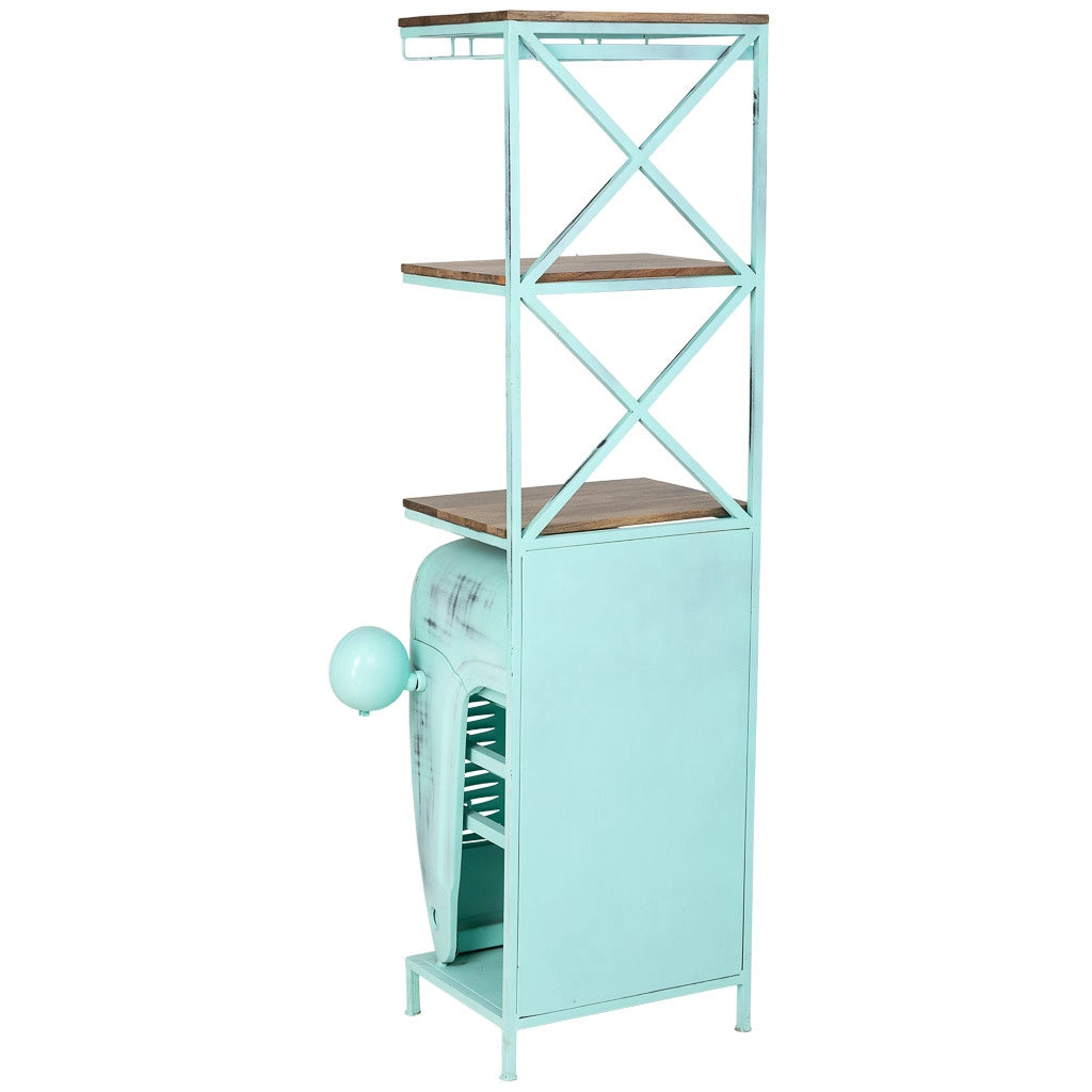 Mensola portabottiglie blu 84x40x185