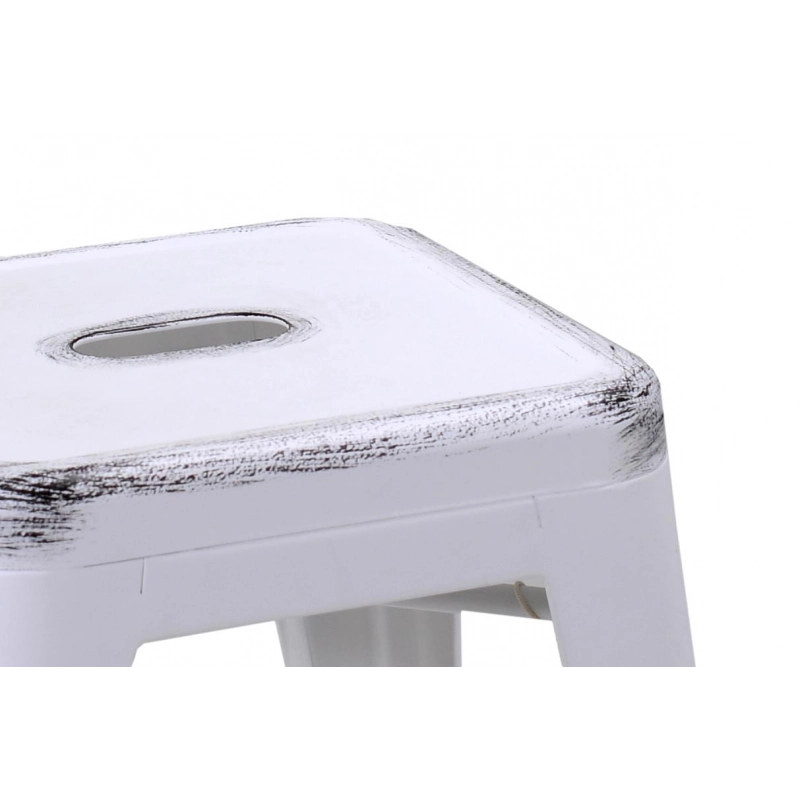 Sgabello ferro bristol bianco antico cm 39x39h45