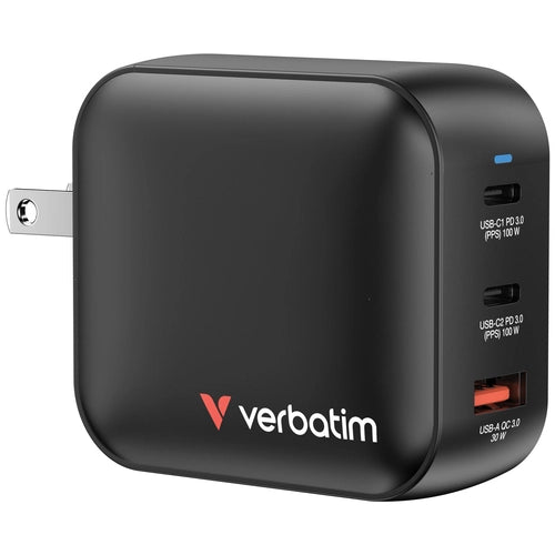 Verbatim GaN Charger 100W Universale Nero AC Ricarica rapida Interno