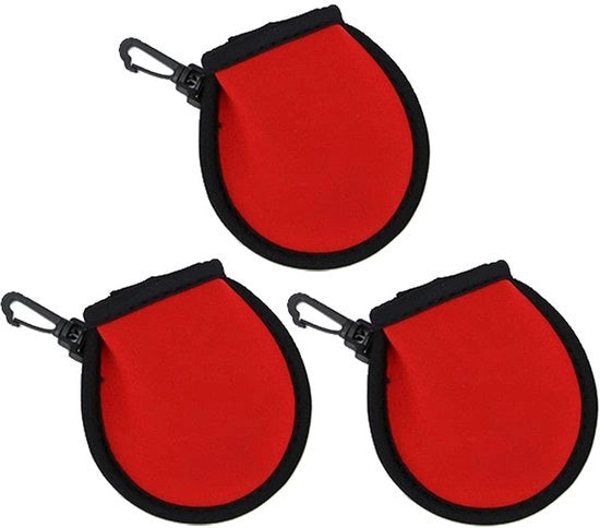 Set di 3 Borse per Pulire i Golfball Portatili con Clip
