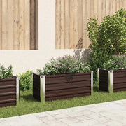Letto Rialzato Giardino Marrone 100x40x45 cm in Acciaio Zincato 45720