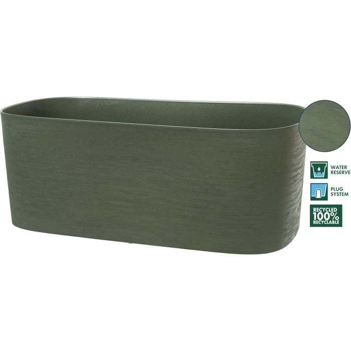 Fioriera XL con riserva d'acqua - GARDEN ID Respect - Verderame 80 x 38 cm - 100% rifiuti domestici - 100% riciclabile