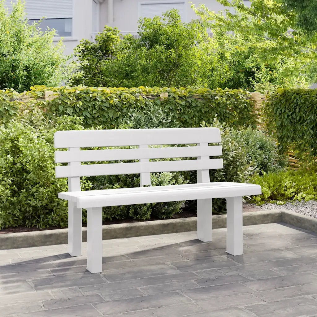 Panchina da Giardino | Panca da Giardino Bianca 110x52x71 cm in Polipropilene