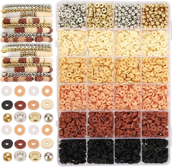 3000 pezzi di Heishi perle - Set di perle in pasta colorata per bracciali - DIY per adulti e bambini