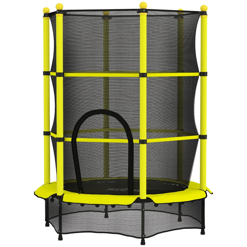 Trampolino Elastico per Bambini ¨C Minimal ¨C Giallo, ?140 cm, con Rete di Sicurezza