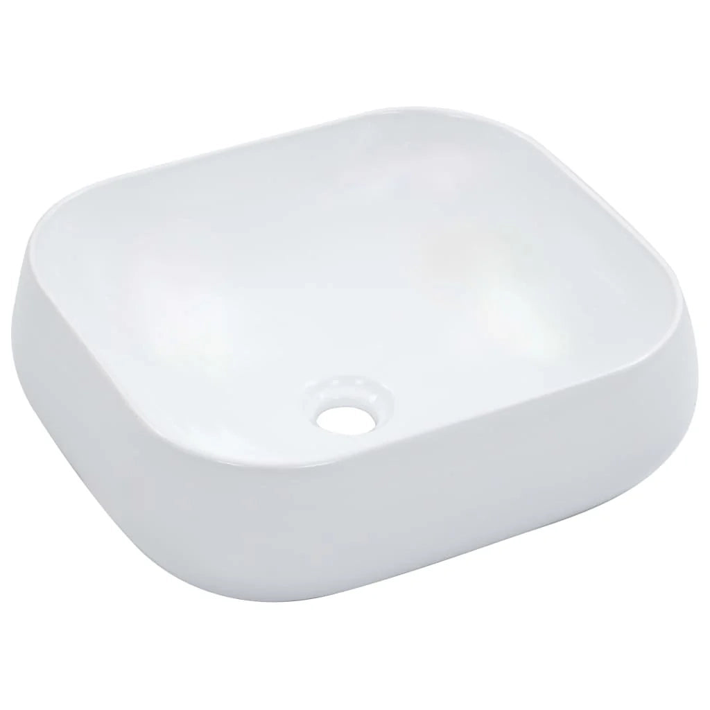 Lavabo da appoggio per l'interno del bagno cabina doccia cabina WC 44,5 x 39,5 cm ceramica bianca 02_0002614
