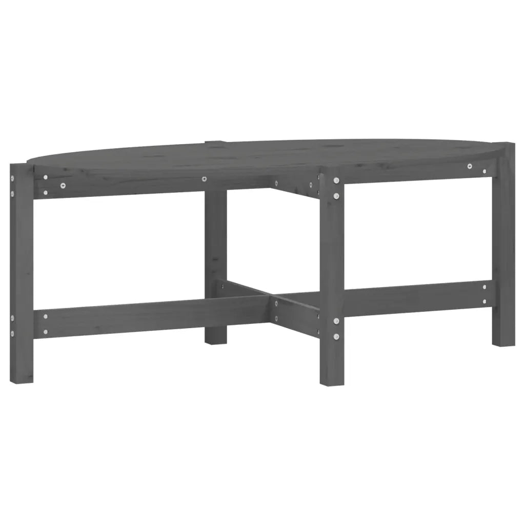 Tavolino da Salotto-Tavolino da soggiorno Grigio 118x63x45 cm Legno Massello di Pino