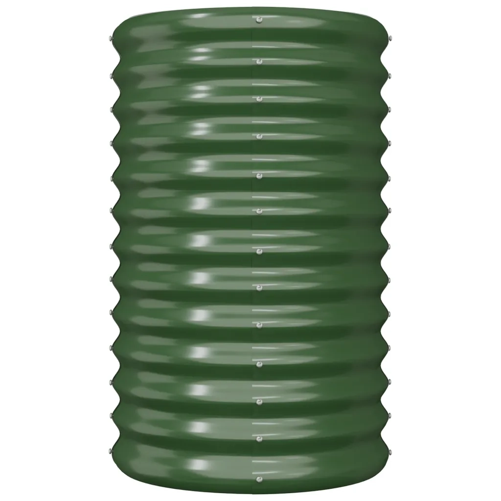 Fioriere | Cassetta per fiori | Vaso da Giardino Acciaio Zincato 40x40x68 cm Verde