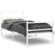 Giroletto con Testiera e Pediera Metallo Bianco 90x190 cmcod mxl 134523