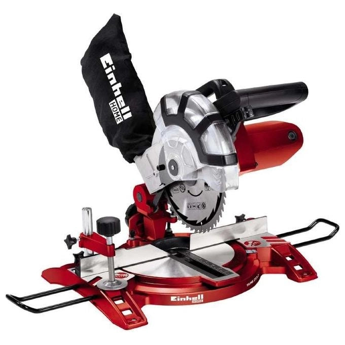 Einhell TC-MS 2112 Troncatrice per Legno 1600 W 5000 rpm Lama HM 210 mm Piano in Alluminio Taglio Obliquo 45°