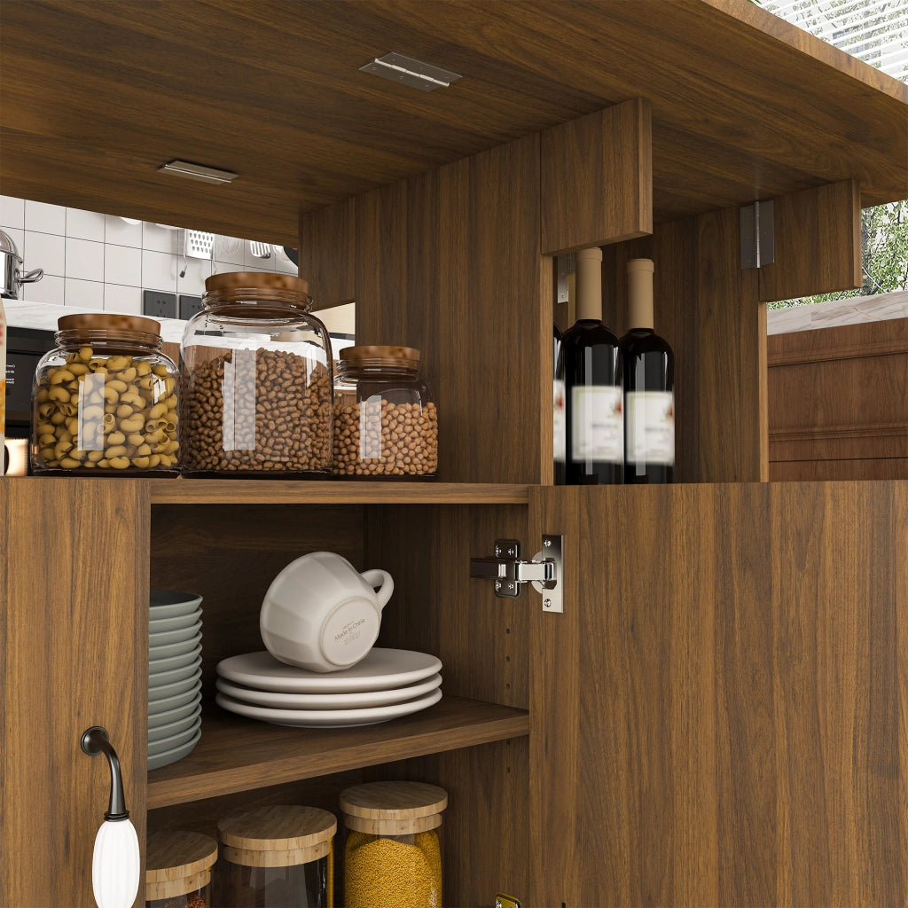 Tavolo pieghevole 3 in 1 mobile in MDF noce