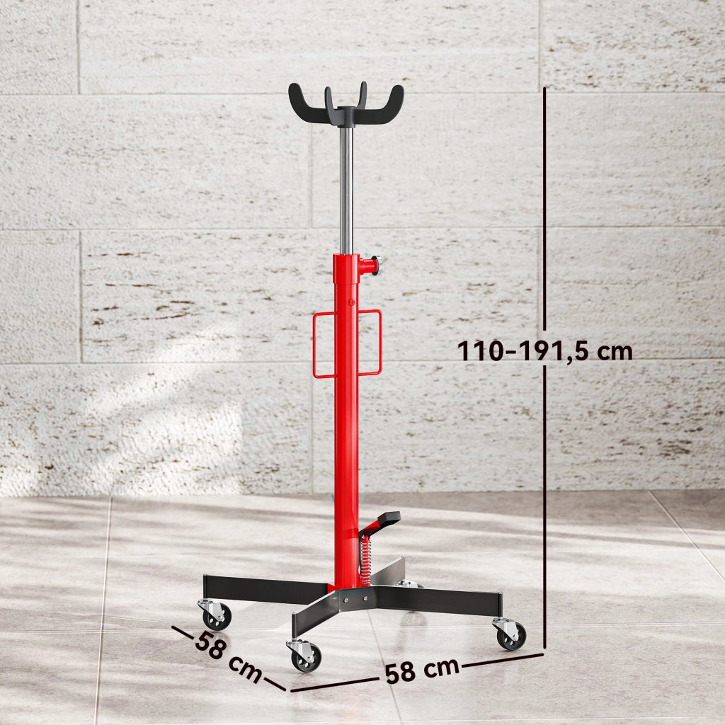 Cric Idraulico 500 kg con Ruote Pivotanti ¨C Zephmum ¨C Rosso 58x58x110-191.5 cm