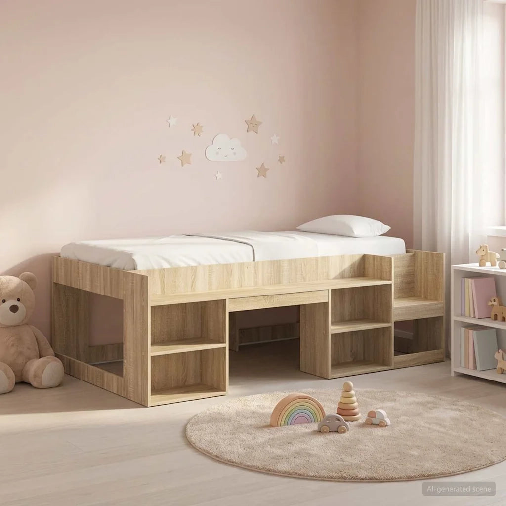 Struttura per Letto per Bambini con Ripostiglio Rovere Sonoma 3422637