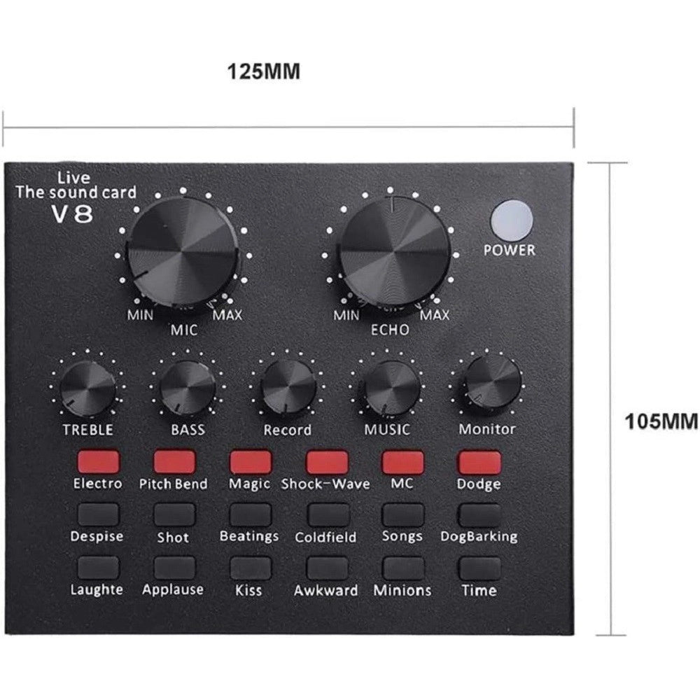 Trade Shop - Scheda Audio V8 Cambia Voce Conversione Effetti Sonori Mixer Registrazione Usb -