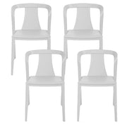 Set 4 Sedie Impilabili 78x55x50 cm in Polipropilene e Fibra di Vetro Alba Bianco
