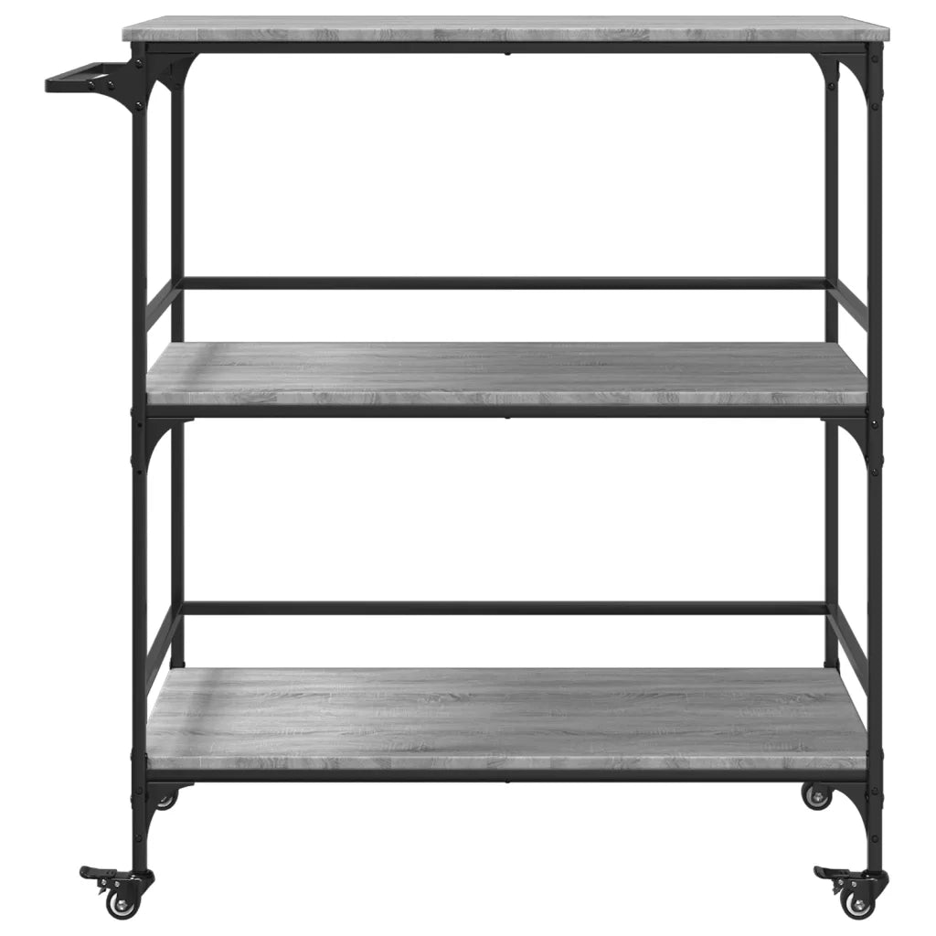 Carrello Cucina-Scaffale per Cucina Grigio Sonoma 100,5x50x105 cm Legno Multistrato