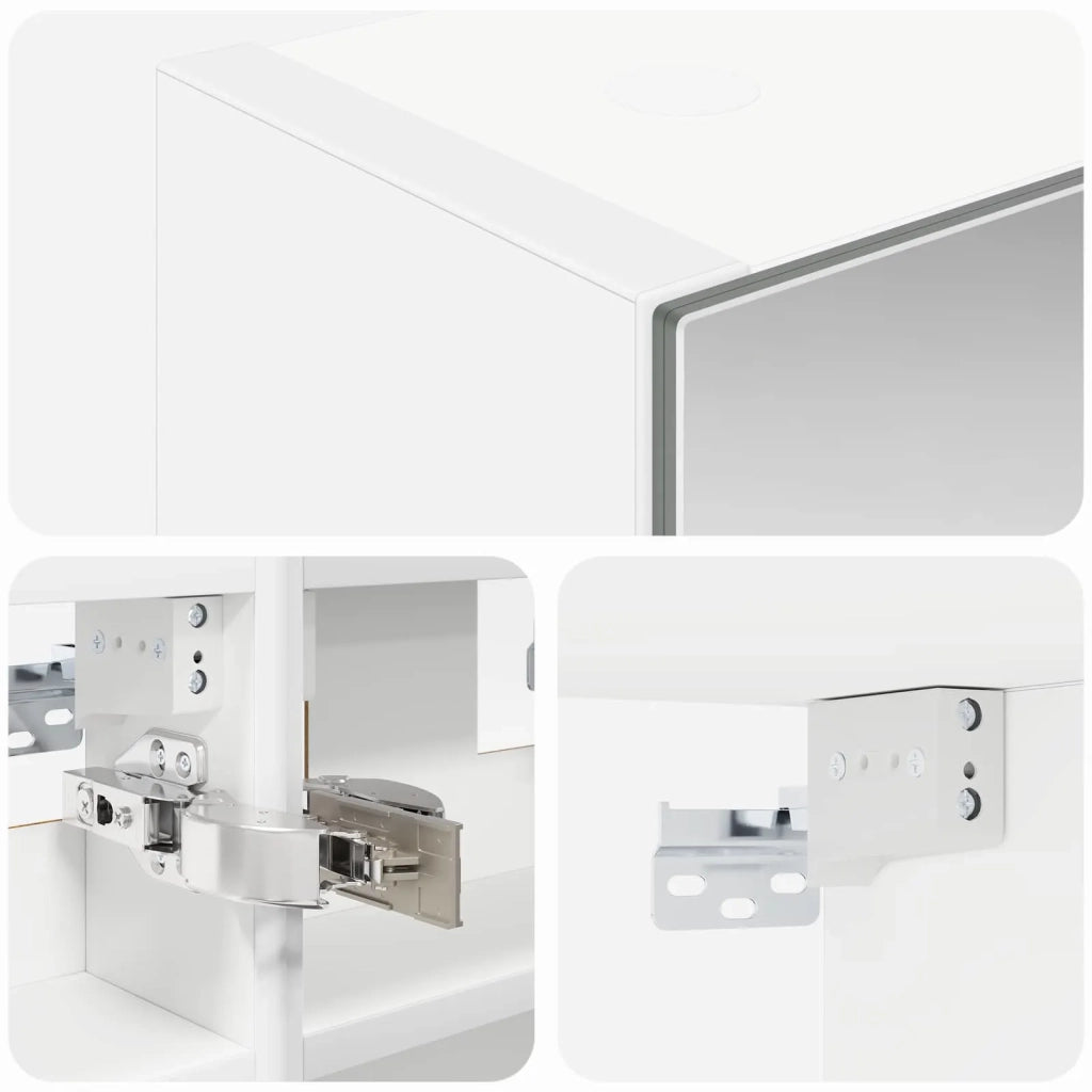 Mobiletto per specchio da bagno Bianco 30 x 10,5 x 50 cm