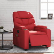 Divano Sedia-Poltrona Massaggio Elettrica Reclinabile Rosso Similpelle 591056