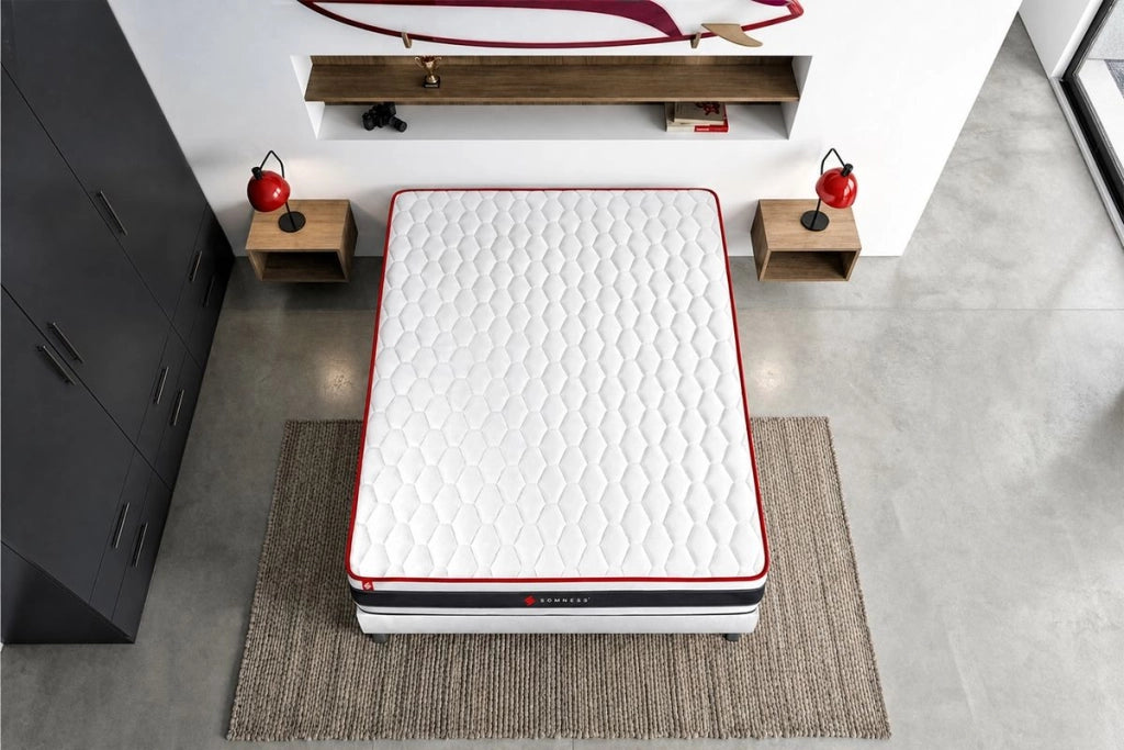 Pacchetto letto completo - Materasso 180x200cm + Box spring con doghe (kit) + 2 cuscini + Piumone - Energy