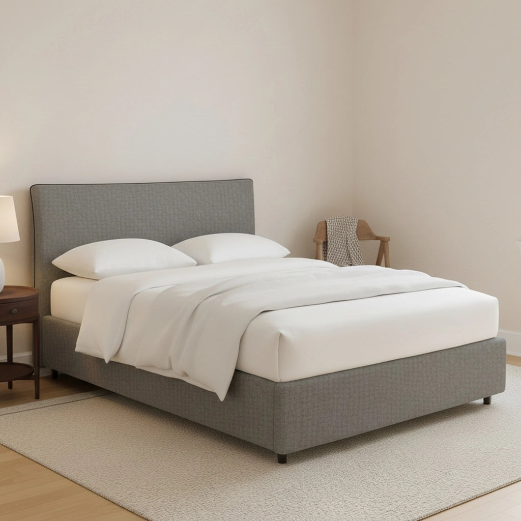 Crewe, Letto Matrimoniale Sfoderabile Made in Italy, Grigio Cenere
