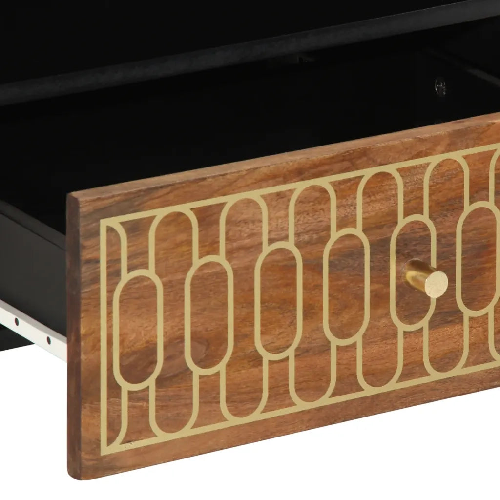 Mobile Porta TV 80x33x46 cm in Legno Massello di Mango