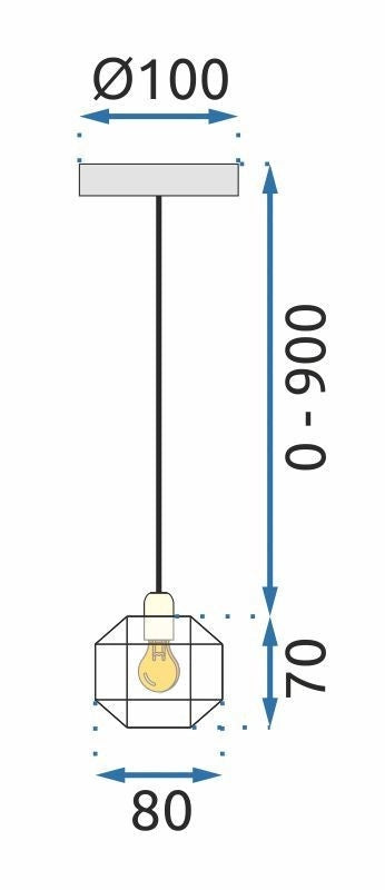 Lampada Da Soffitto Cristallo Black APP586-1CP