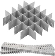 12 pacchi di distributore di carico regolabile, organizzatore in plastica, distributore di carico per intimo, calze, cosmetici, camera da letto, ufficio, 32,4 x 7 cm, grigio